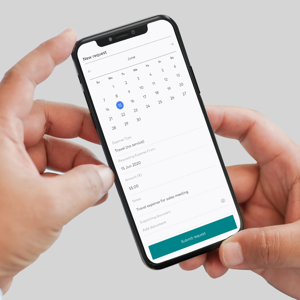 expense management on mobile device